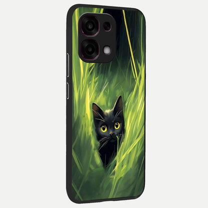 Hidden Cat Whisper back cover For Oppo F31 5G slim fit glass case with vibrant aesthetic design