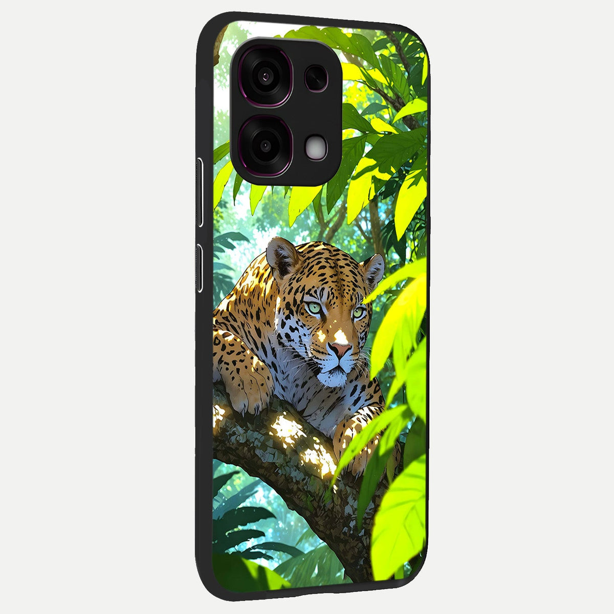  Leopard in Jungle back cover For Oppo F31 5G slim fit glass case with vibrant aesthetic design