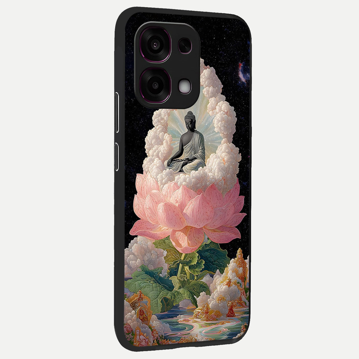  Lotus Divine Peace back cover For Oppo F31 5G slim fit glass case with vibrant aesthetic design