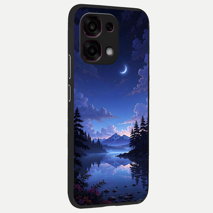  Midnight Lake Peace back cover For Oppo F31 5G slim fit glass case with vibrant aesthetic design