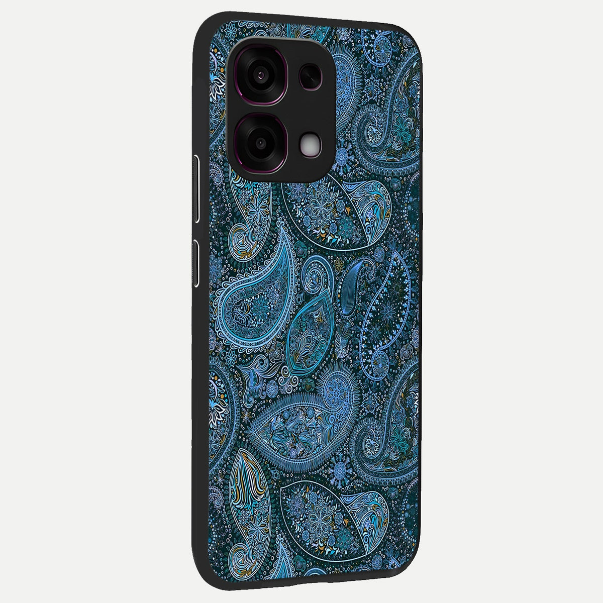  Midnight Paisley Glow back cover For Oppo F31 5G slim fit glass case with vibrant aesthetic design