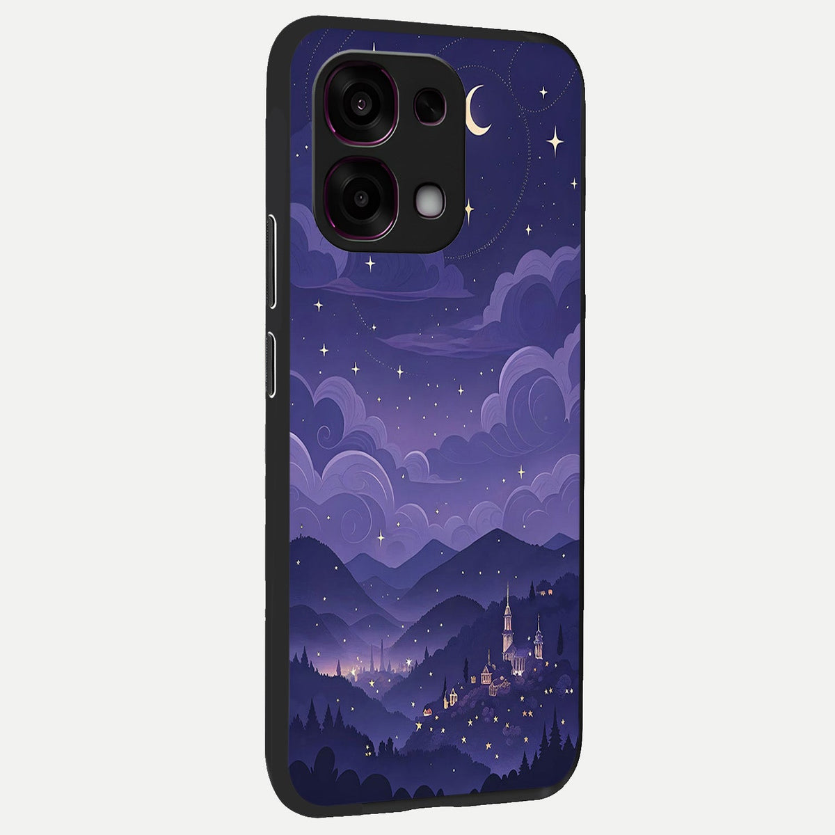  Minimal Night View back cover For Oppo F31 5G slim fit glass case with vibrant aesthetic design