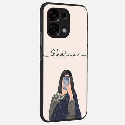  Mirror Mood Muse With Custom Name back cover For Oppo F31 5G slim fit glass case with vibrant aesthetic design