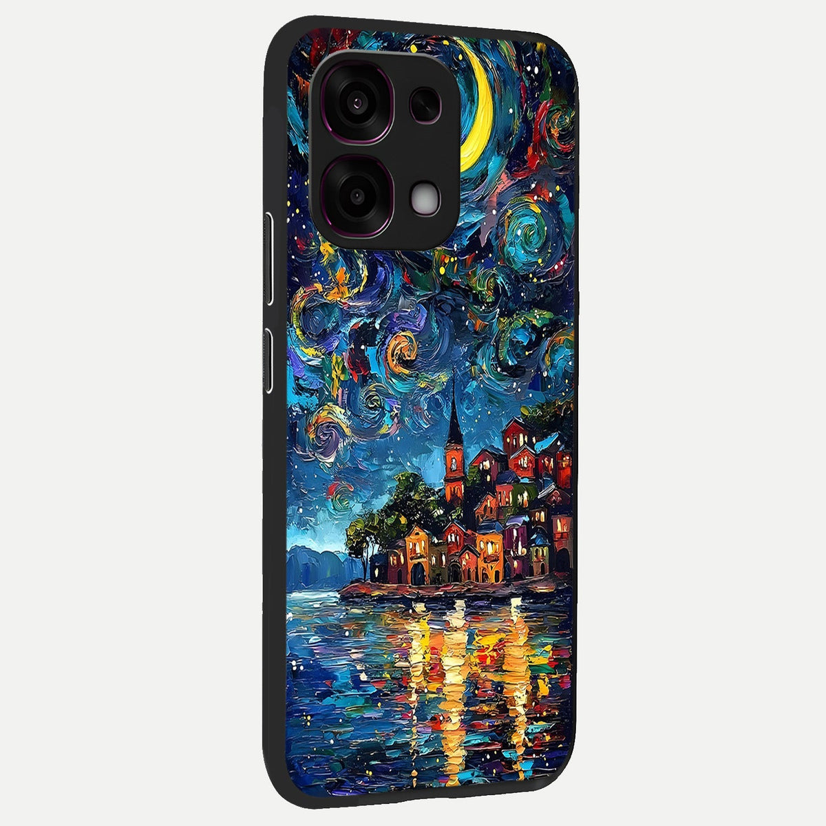  Moonlight Harbor Glow back cover For Oppo F31 5G slim fit glass case with vibrant aesthetic design