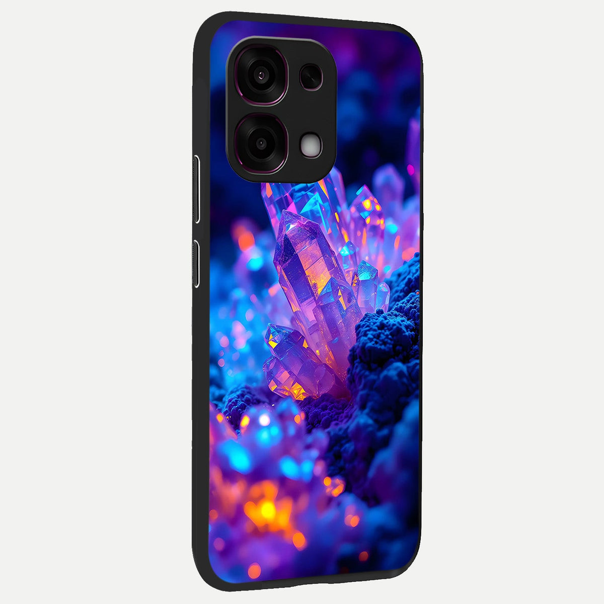  Neon Aura Shards back cover For Oppo F31 5G slim fit glass case with vibrant aesthetic design