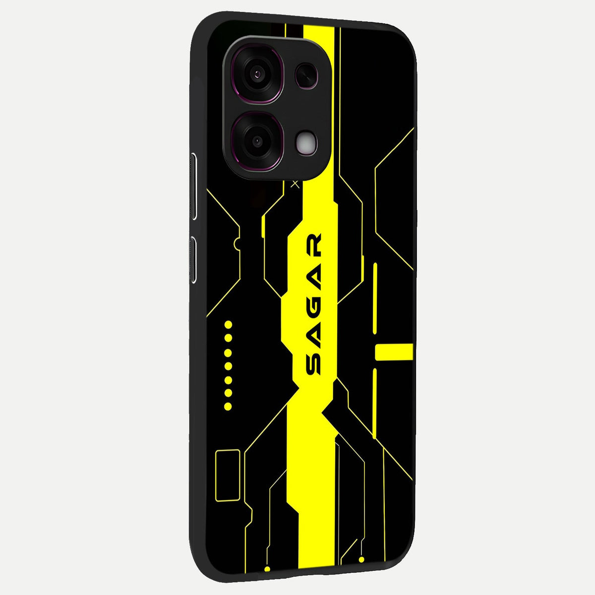  Neon CYBERPUNK Custom Name back cover For Oppo F31 5G slim fit glass case with vibrant aesthetic design