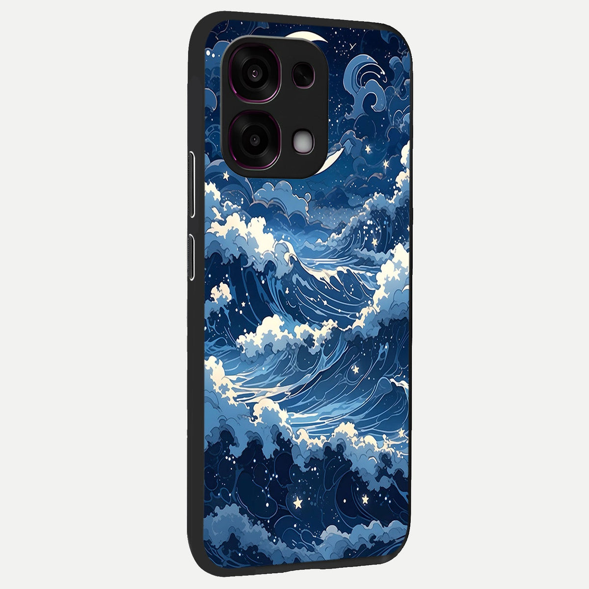  Ocean Moon Waves back cover For Oppo F31 5G slim fit glass case with vibrant aesthetic design