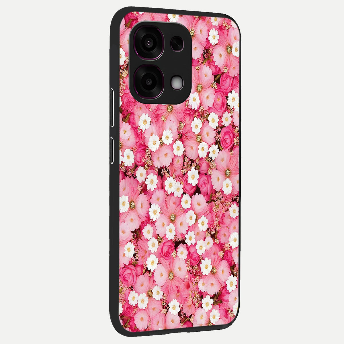  Pink Daisy Bliss back cover For Oppo F31 5G slim fit glass case with vibrant aesthetic design