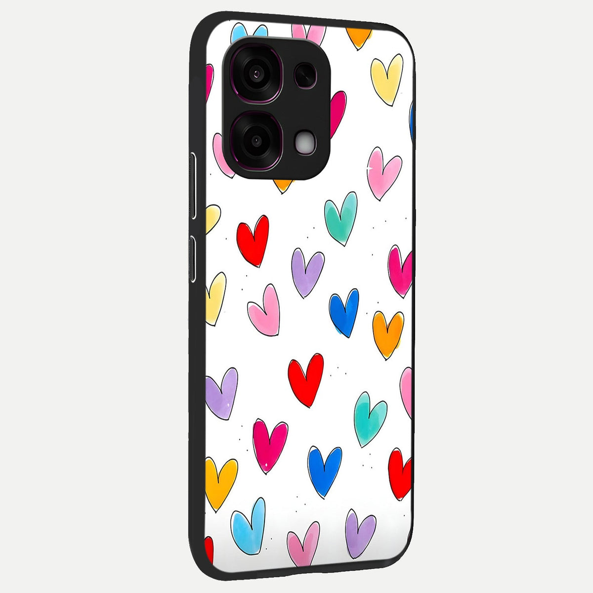  Playful Love Doodles back cover For Oppo F31 5G slim fit glass case with vibrant aesthetic design