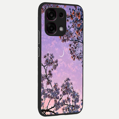  Purple Serenity Moon back cover For Oppo F31 5G slim fit glass case with vibrant aesthetic design