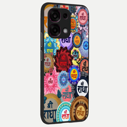  Radha Divine Bloom back cover For Oppo F31 5G slim fit glass case with vibrant aesthetic design