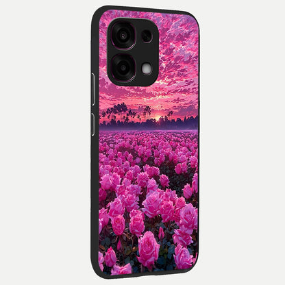  Rose Sunset Valley back cover For Oppo F31 5G slim fit glass case with vibrant aesthetic design