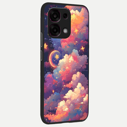  Starlit Dream Clouds back cover For Oppo F31 5G slim fit glass case with vibrant aesthetic design