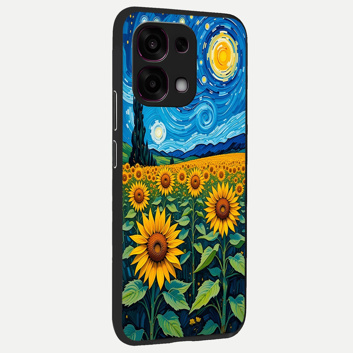  Starry Sunflower Dreams back cover For Oppo F31 5G slim fit glass case with vibrant aesthetic design
