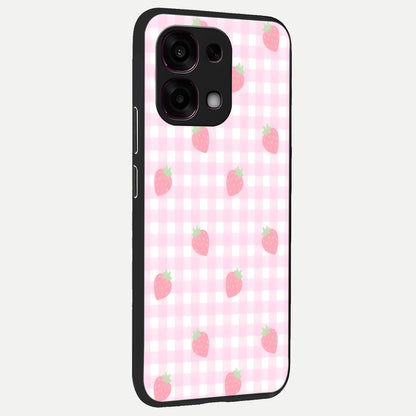  Strawberry Picnic Love back cover For Oppo F31 5G slim fit glass case with vibrant aesthetic design