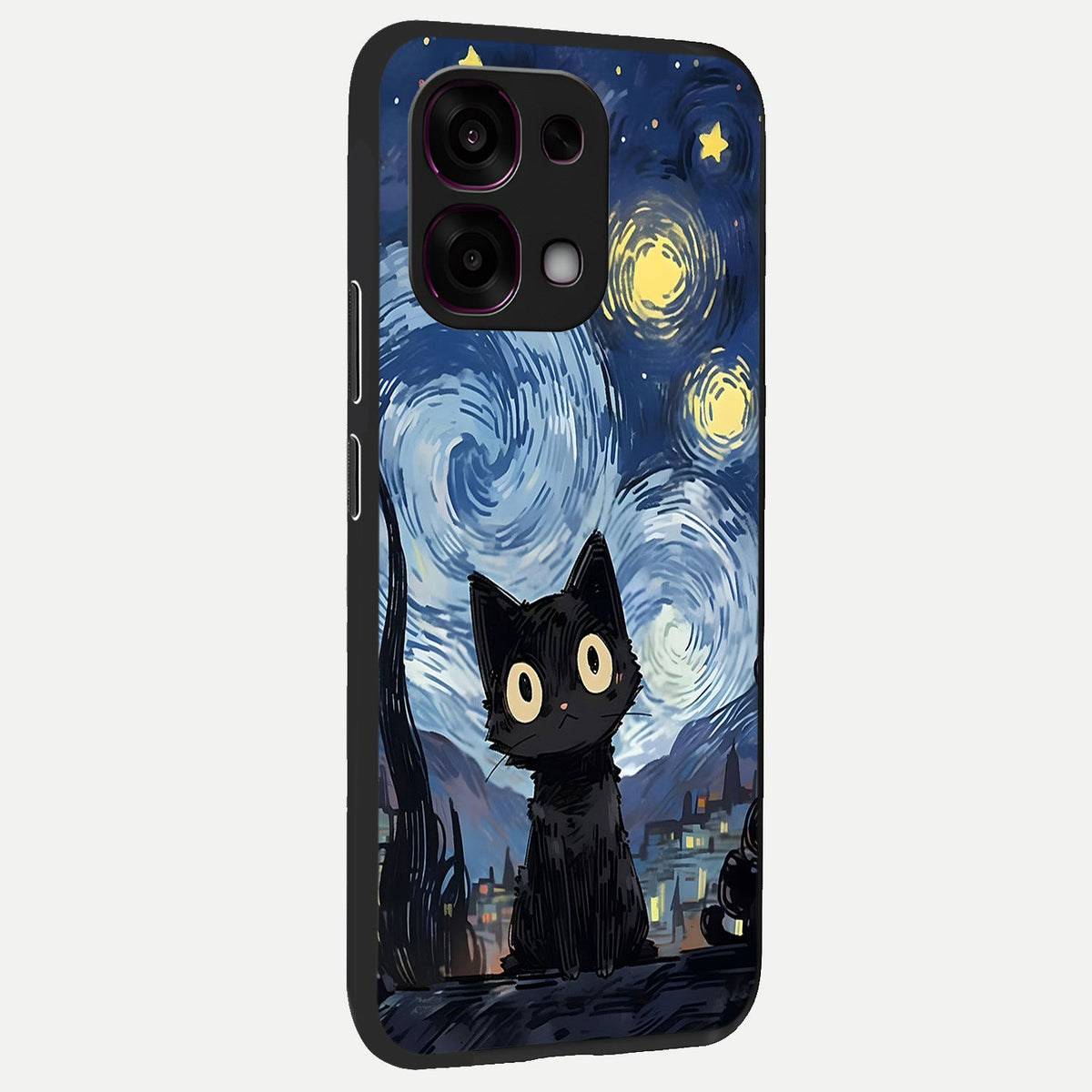  Van Gogh Cat back cover For Oppo F31 5G slim fit glass case with vibrant aesthetic design