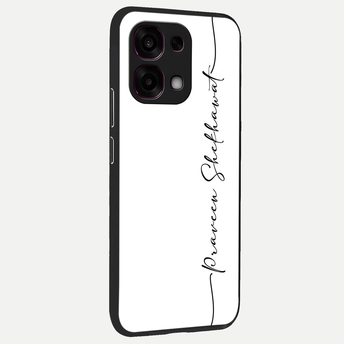  White Tune Custom Name back cover For Oppo F31 5G slim fit personalized glass case with aesthetic design