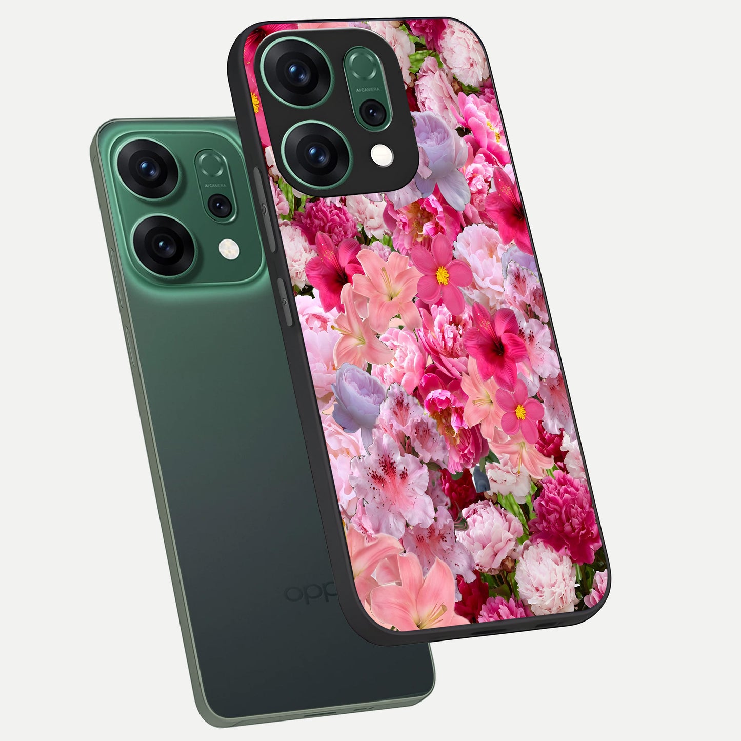  Bloom Crush Fantasy phone case For Oppo Reno 14 showing premium glass back cover with detailed artwork