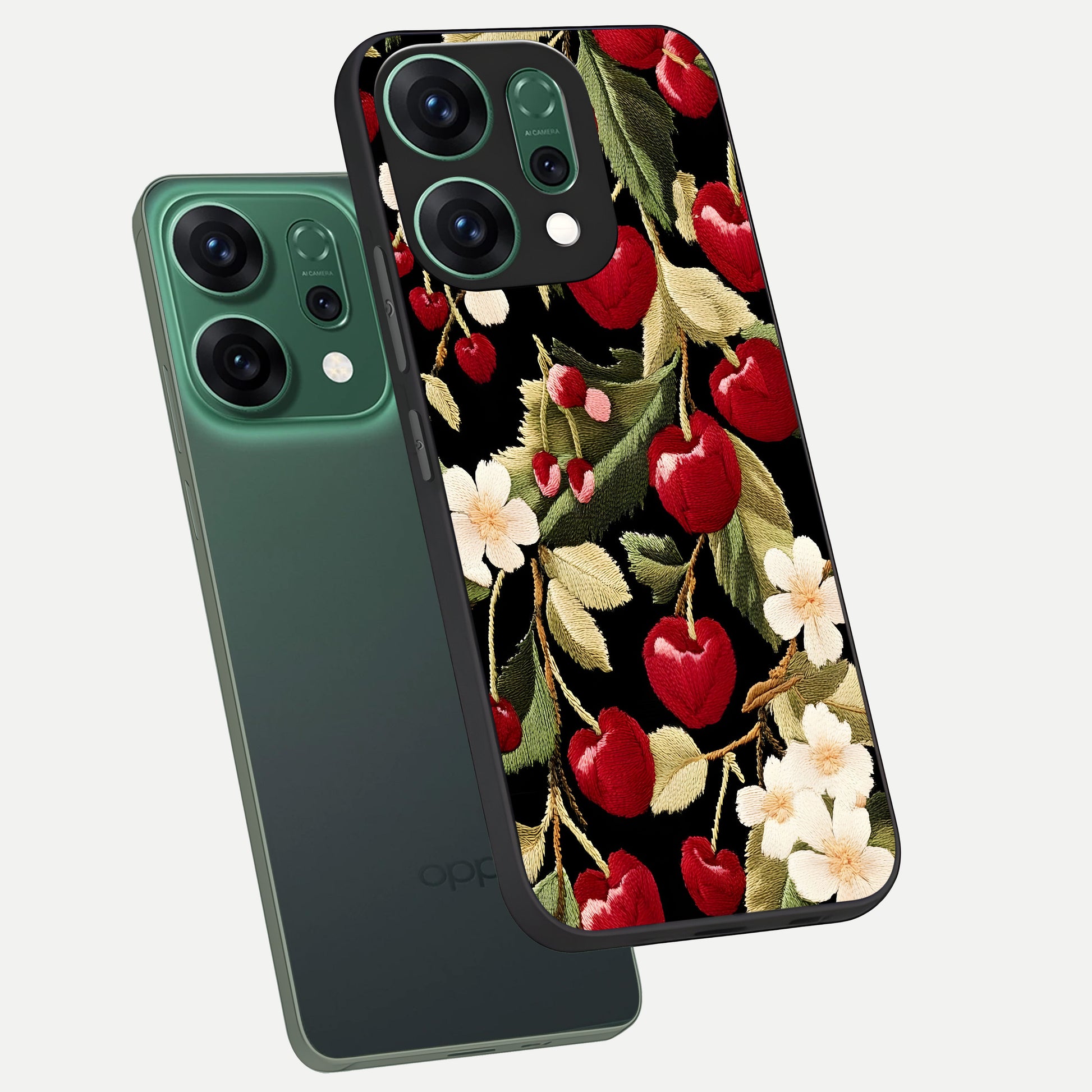  Blooming Spendor Bird phone case For Oppo Reno 14 showing premium glass back cover with detailed artwork