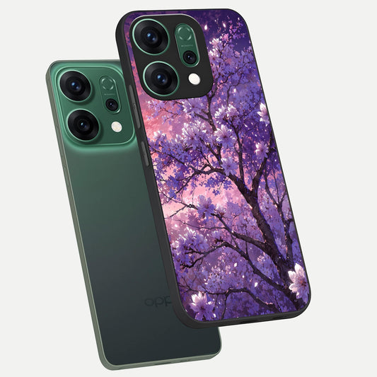  Blossom Tree phone case For Oppo Reno 14 showing premium glass back cover with detailed artwork