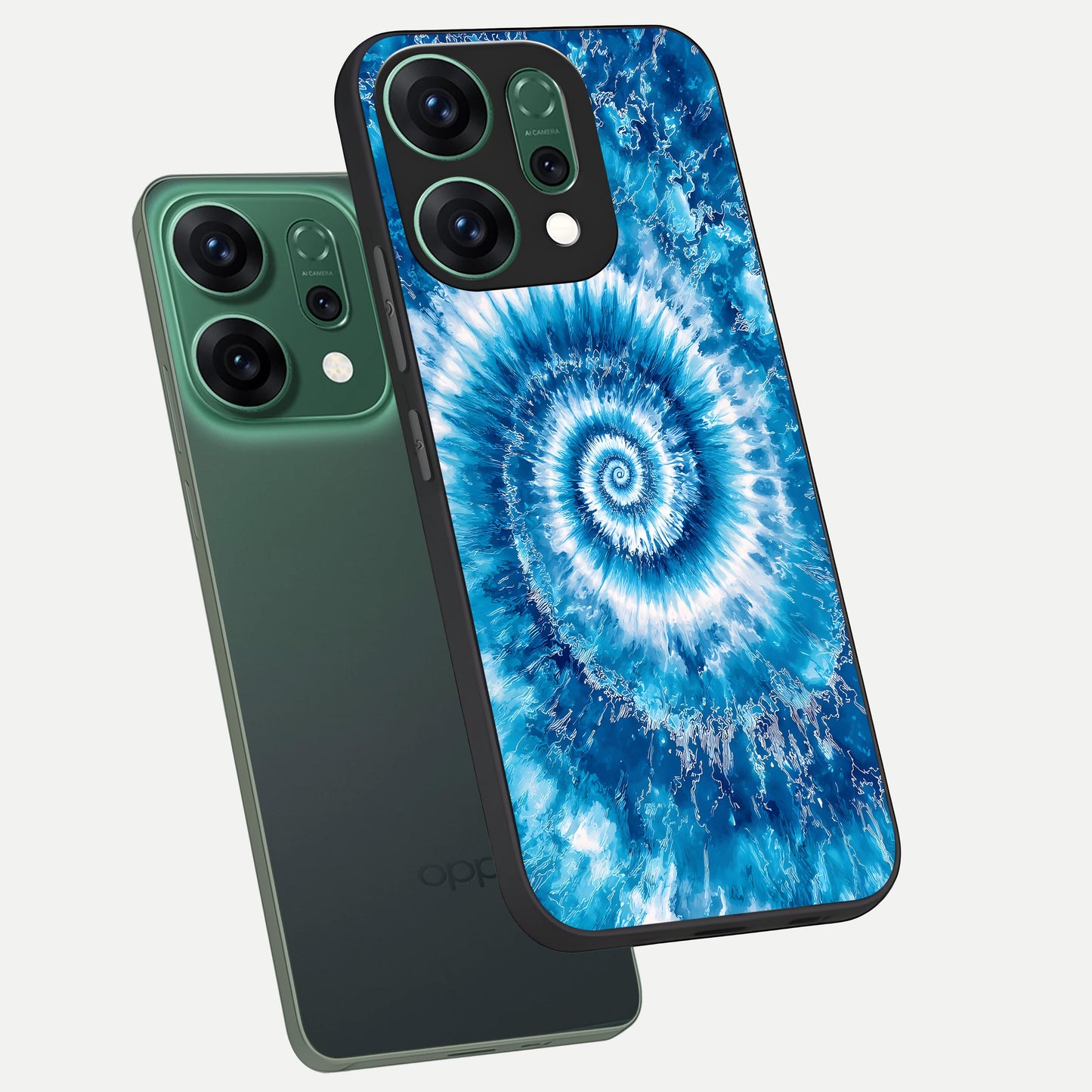  Blue Galaxy Wave phone case For Oppo Reno 14 showing premium glass back cover with detailed artwork
