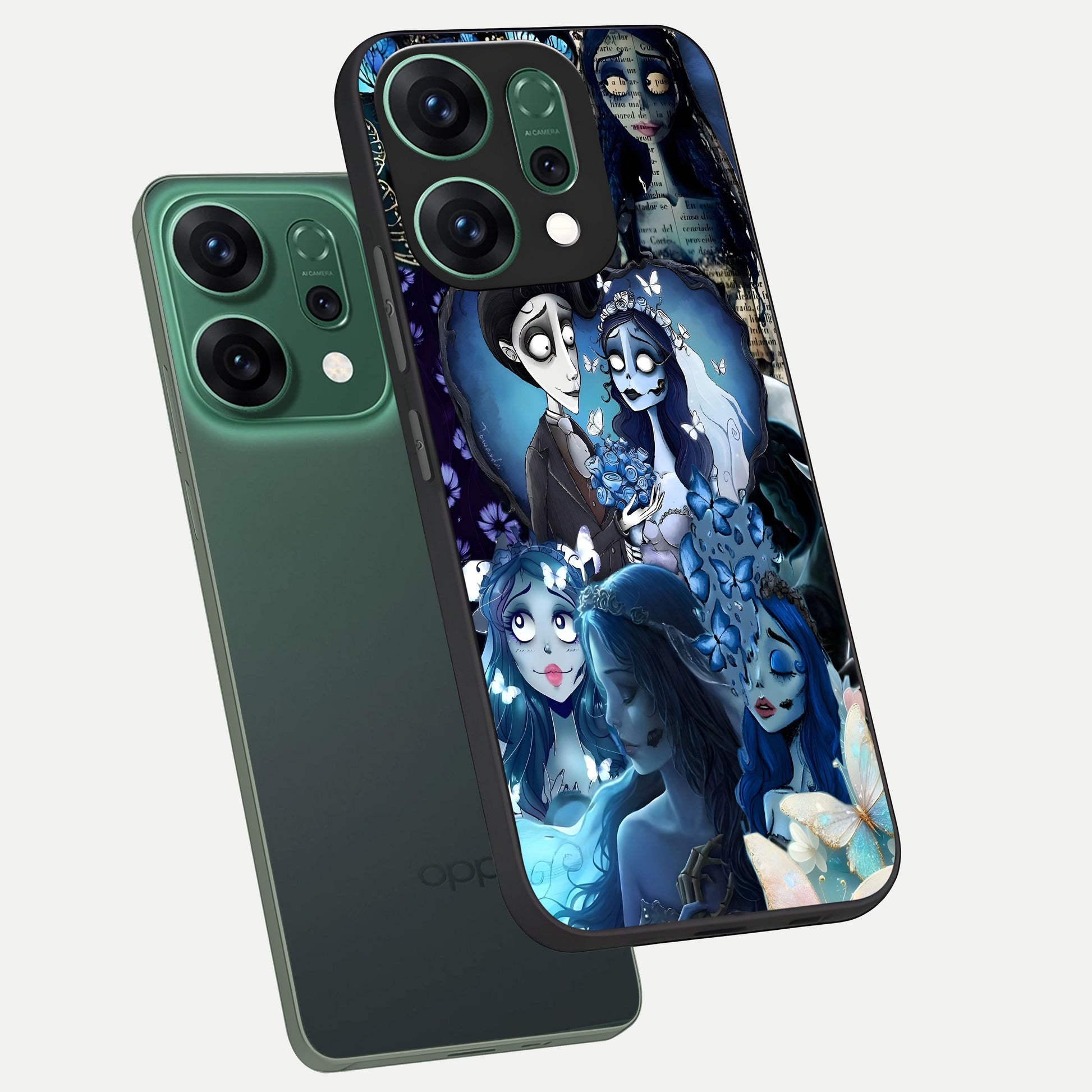  Butterfly Ghost Soul phone case For Oppo Reno 14 showing premium glass back cover with detailed artwork