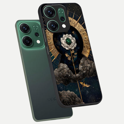  Celestial Lotus Morang phone case For Oppo Reno 14 showing premium glass back cover with detailed artwork
