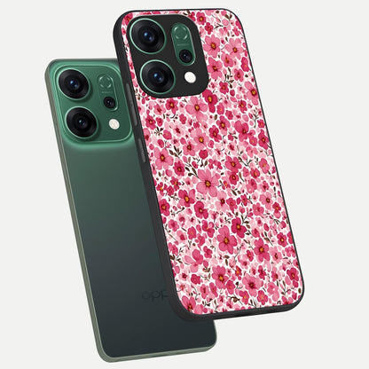  Cherry Blossom Charm phone case For Oppo Reno 14 showing premium glass back cover with detailed artwork
