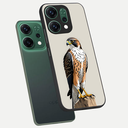  Clever Eagle phone case For Oppo Reno 14 showing premium glass back cover with detailed artwork