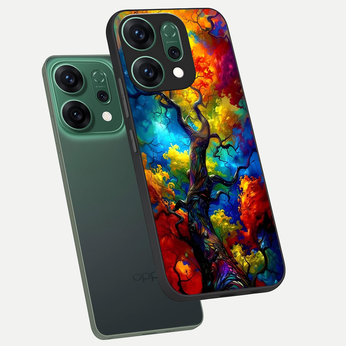  Colorful Soda Bottles phone case For Oppo Reno 14 showing premium glass back cover with detailed artwork