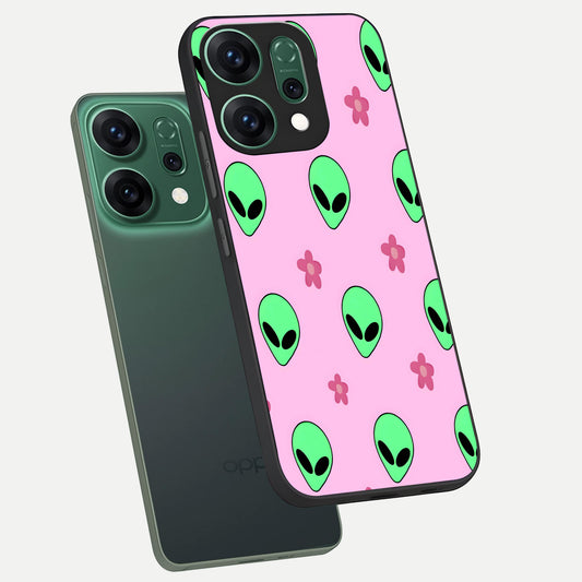  Cosmic Cute Crush phone case For Oppo Reno 14 showing premium glass back cover with detailed artwork