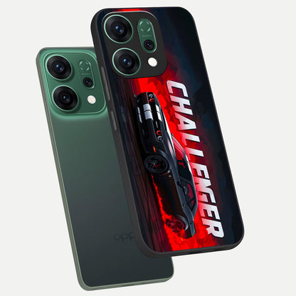  Crimson Challenger Fury phone case For Oppo Reno 14 showing premium glass back cover with detailed artwork