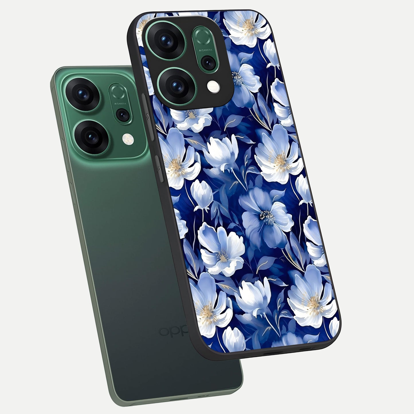  Cute Floral Patterns phone case For Oppo Reno 14 showing premium glass back cover with detailed artwork