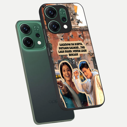  Desi Retro Vibes phone case For Oppo Reno 14 showing premium glass back cover with detailed artwork
