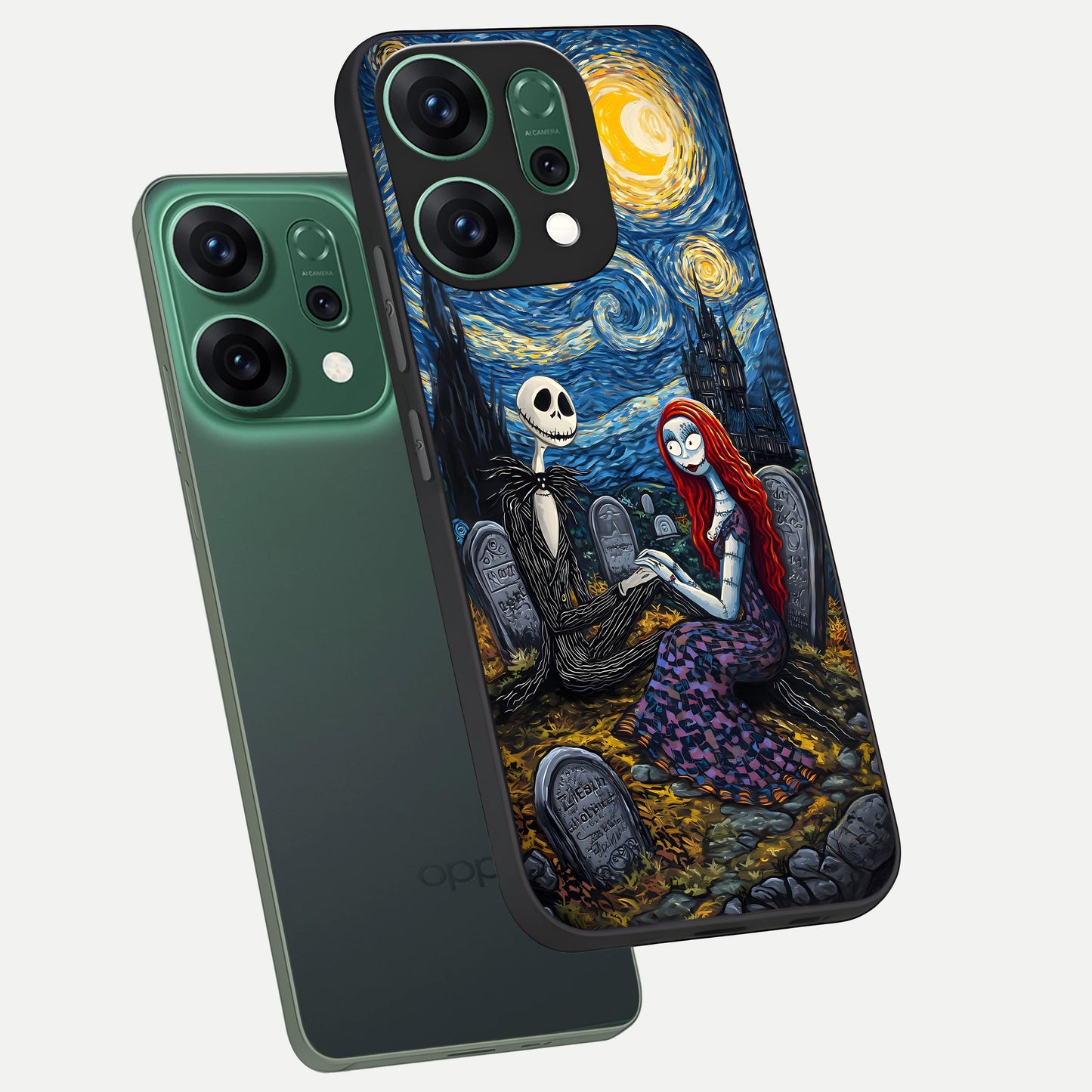  Eternal Night Love phone case For Oppo Reno 14 showing premium glass back cover with detailed artwork
