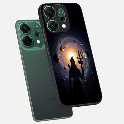  Galactic Shiva Vision phone case For Oppo Reno 14 showing premium glass back cover with detailed artwork