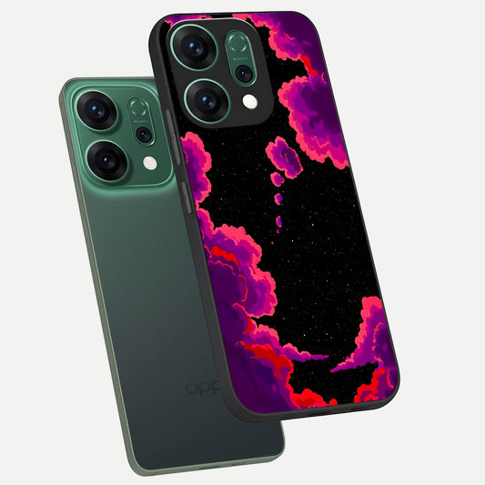  Galaxy Dream Frame phone case For Oppo Reno 14 showing premium glass back cover with detailed artwork