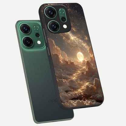  Golden Sky Dream phone case For Oppo Reno 14 showing premium glass back cover with detailed artwork
