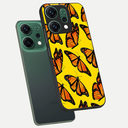  Golden Wing Flight phone case For Oppo Reno 14 showing premium glass back cover with detailed artwork
