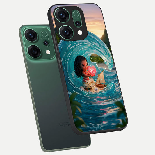  Heart of Ocean phone case For Oppo Reno 14 showing premium glass back cover with detailed artwork