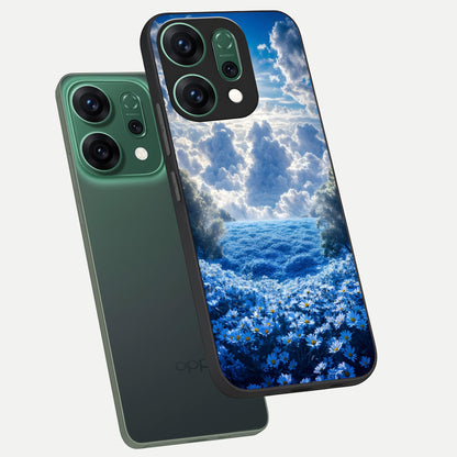  Heavenly Daisy Horizon phone case For Oppo Reno 14 showing premium glass back cover with detailed artwork