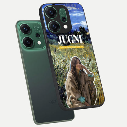  Jugni Soul Vibes phone case For Oppo Reno 14 showing premium glass back cover with detailed artwork