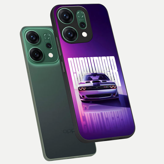  Midnight Muscle Ride phone case For Oppo Reno 14 showing premium glass back cover with detailed artwork