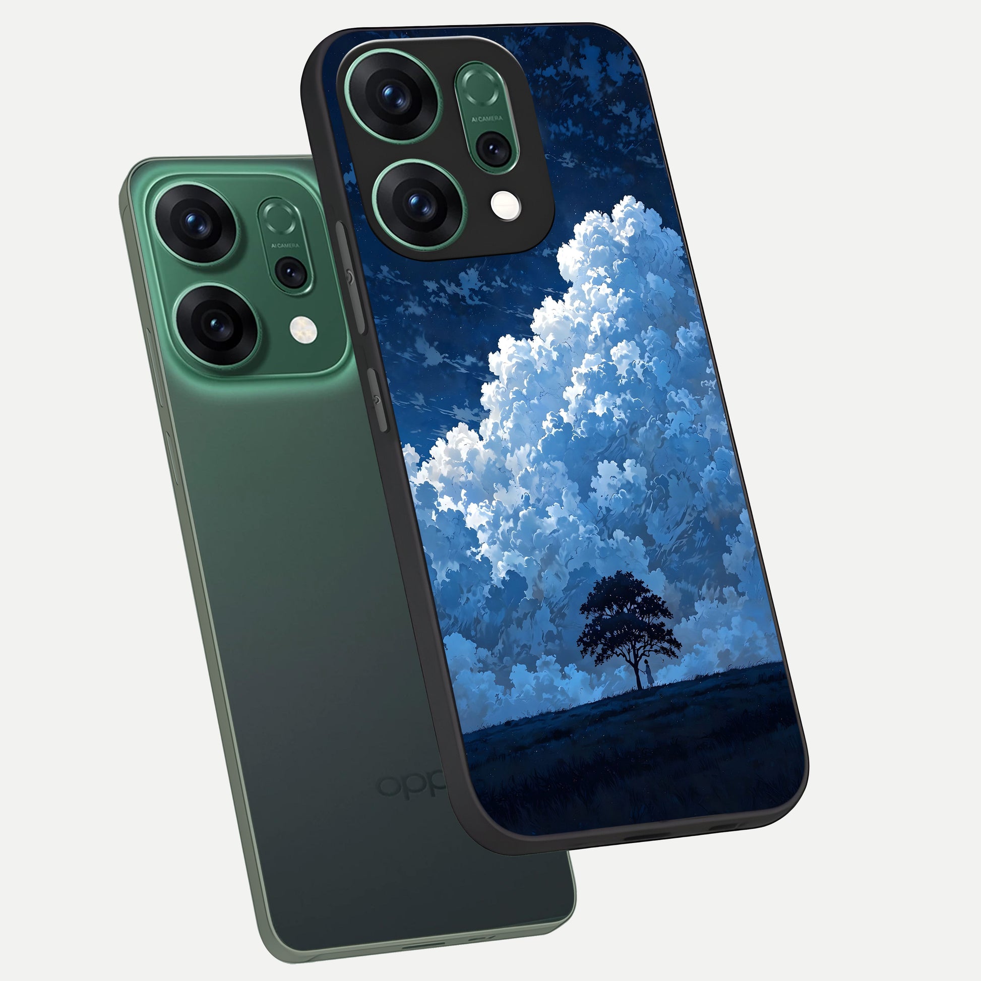  Midnight Sky Serenity phone case For Oppo Reno 14 showing premium glass back cover with detailed artwork