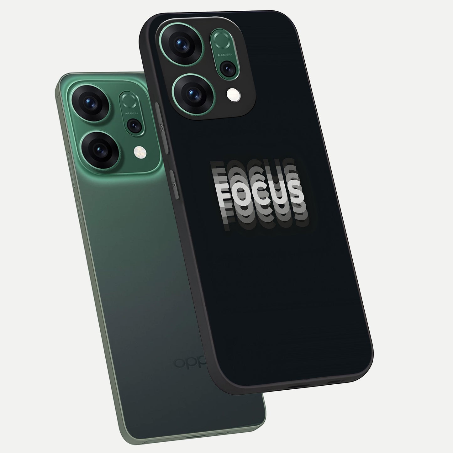  Mono Focus Vision phone case For Oppo Reno 14 showing premium glass back cover with detailed artwork