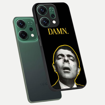  Mr Bean Damn phone case For Oppo Reno 14 showing premium glass back cover with detailed artwork
