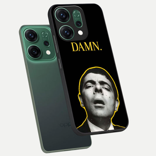  Mr Bean Damn phone case For Oppo Reno 14 showing premium glass back cover with detailed artwork