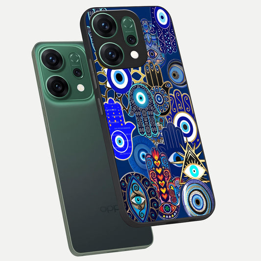  Mystic Palm Guard phone case For Oppo Reno 14 showing premium glass back cover with detailed artwork