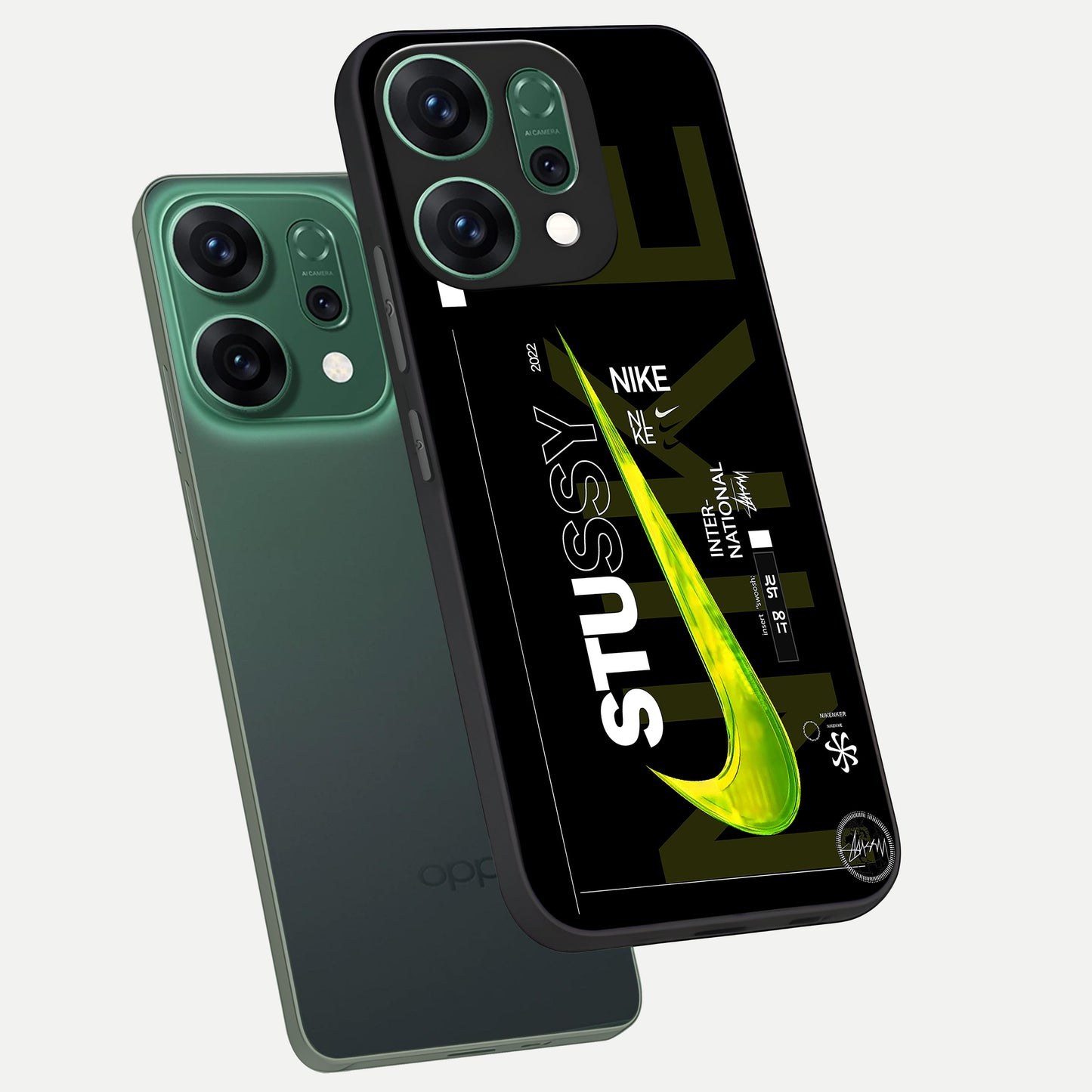  Neon Street Edition phone case For Oppo Reno 14 showing premium glass back cover with detailed artwork