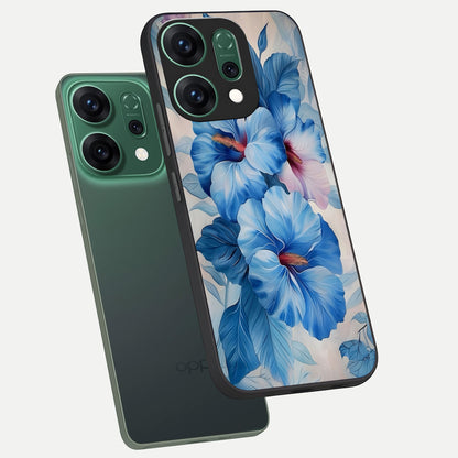  Ocean Hibiscus Grace phone case For Oppo Reno 14 showing premium glass back cover with detailed artwork